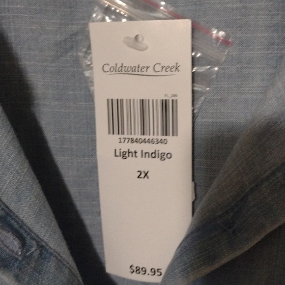 NWT Coldwater Creek Indigo Shirt 2X - Picture 5 of 11